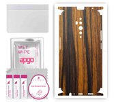 apgo Protective Skin Sticker for the back+sides compatible with Oppo Reno2 Z, Full Wrap Film, Foil, Vinyl - Pattern Tigerwood