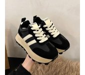 Zapatillas deportivas botas Mujer Otoño Invierno Nuevas Vintage Versátiles Casuales Ligeras Suela Gruesa Zapatos de Papá Plataforma Zapatos de algodón 35
