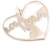 Les Trésors De Lily [D4593] - Pendentif Argent 'Love Love' argenté - 29x32 mm plata