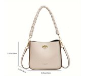 Bolso bandolera vegano de moda, bolso de hombro moderno de color sólido, bolso y cartera informal para mujer beige