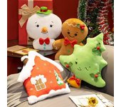 Muñeco de peluche de hombre de jengibre navideño, almohada suave para sofá cama, vacaciones Gingerbread Man