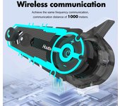 Auriculares BT para casco de motocicleta, intercomunicador inalámbrico impermeable para casco BT con cancelación de ruido con negro