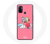 Coque pour Oppo A53 BTS BT21 Tata Chimmy Cooky Rj Koya Shooky Et Mang Fond Rose