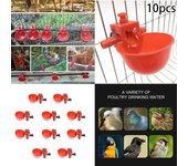 Alimentador automático para gallinero de aves de corral, 10 Uds., taza para beber agua, bebedero