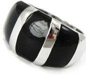 Anillo de acero 'Coreografía' de plata negra 52 negro