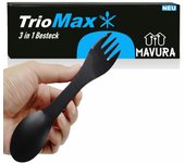 TrioMax Camping Besteck Outdoor Löffel Messer Gabel 3in1 Essbesteck Edelstahl