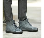 Botas de lluvia impermeables para hombre, botines negros de goma con cordones, para primavera e invierno, 2019 6.5