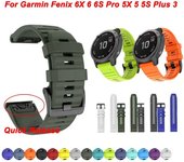 Correa deportiva de silicona de 26, 20 y 22mm para reloj inteligente Garmin Fenix ​​6X 6 6S Pro 7X 7 5X 5 5S 3 3HR, pulsera de liberación rápida para hombre 20mm Fenix 5S 6S verde oscuro