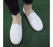 Zapatillas deportivas unisex para hombre, de lona de algodón, transpirables, informales, para bricolaje, de lona blanca pura, sin cordones EUR 35 blanco