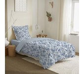 Parure de couette réversible pour lit 90 x 190 cm Bérengère bleu