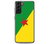 Coque Téléphone - Samsung - Galaxy S21 Ultra - Drapeau Guyane - Souple - Multicolore