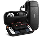 Spigen Switch OLED Can Store - Estuche pequeño con capacidad para 10 pantallas de arañazos, microfibra fina con protección OLED Rugged Armor Pro AFA04021, artículos, bolsillo