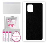 apgo Protective Skin Sticker for the back compatible with Xiaomi Mi 10 Lite 5G, Wrap Film, Foil, Vinyl - Pattern Matte Black