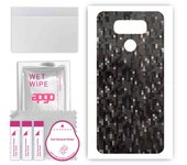 apgo Protective Skin Sticker for the back compatible with LG G6, Wrap Film, Foil, Vinyl - Pattern Carbon Black Pixel