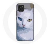 Funda para Samsung Galaxy A03 Furgoneta Turca Gato Ojo Azul y Ojo Amarillo