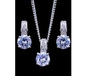Venta al por mayor de conjuntos de joyas de oro blanco y circonita cúbica de la marca Bettyue para mujer, regalos de boda floridos 40cm blanco