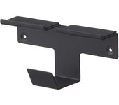 Yamazaki Jitsugyo [Pinzas para placas de yeso y tornillos para madera incluidos] Soporte de pared para teléfono inteligente y auriculares, color negro aprox.. Pared inteligente de 14 x 5,5 x 7,1 pulgadas de ancho