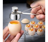 Tijeras de acero inoxidable para huevos, cortador de cáscaras de huevo, abridor de cáscaras de huevo crudo cocido de acero inoxidable, herramientas creativas de cocina plata