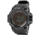 [Arias] Reloj de tablero digital con radio solar, resistente al agua, multifuncional, con pantalla LCD invertida retroiluminada, correa de uretano ADWW18107RCSOL-01, para hombre, color negro