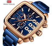 Reloj de lujo de primera calidad con caja MINI FOCUS, reloj multifuncional para hombre, correa de acero resistente al agua, reloj de cuarzo para hombre 0314G
