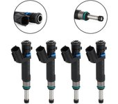 4 inyectores de combustible 16600-1KT0A aptos para Nissan Versa 1.6L L4 2012-2015 HR16DE accesorios para coche