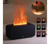 Humidificador de aroma, difusor de aceites esenciales, humidificador de llama, difusor de fragancias para el hogar, difusor de aromaterapia con luz nocturna de fuego. blanco