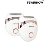 TEWIRROW Depiladora eléctrica para mujer, cara, axila, brazo, bikini, pierna, cuerpo entero, afeitadora para mujer, depiladora física, lavable y recargable por USB blanco