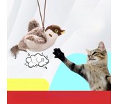 Juguete de peluche para gatos, simulación de aleteo, gorrión, pájaro eléctrico tembloroso, simulación de placer personal, pájaro oscilante, palo para burlarse de los gatos 24*22*10cm