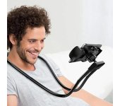 Soporte para teléfono con manos libres para el cuello, universal, ajustable, para colgar y flexible. negro