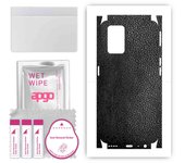 apgo Protective Skin Sticker for the back+sides compatible with Realme GT 5G, Full Wrap Film, Foil, Vinyl - Pattern Black Leather