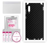 apgo Protective Skin Sticker for the back+sides compatible with Samsung Galaxy A30s, Full Wrap Film, Foil, Vinyl - Pattern Carbon Black