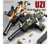 Arma de juguete para niños, metralleta, pistola de concha blanda, lanzamiento de proyectiles Uzi negro