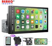 REAKOSOUND 1Din Radio de coche 7 pulgadas HD Autoradio Multimedia reproductor MP5 pantalla táctil Mirror Link estéreo Bluetooth 2 USB FM