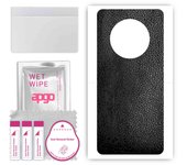 apgo Protective Skin Sticker for the back compatible with Huawei Mate 40E Pro, Wrap Film, Foil, Vinyl - Pattern Black Leather