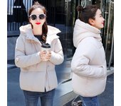Chaqueta acolchada de algodón con capucha para mujer, ropa acolchada de algodón, nuevo ocio, invierno S amarillo