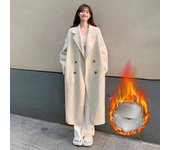 Chaqueta de mujer pequeña nueva de otoño e invierno de alta gama de lana de color albaricoque coreano S