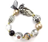Les Trésors De Lily [J6845] - Bracelet Créateur 'Scarlett' beige doré argenté beige