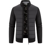 Cárdigan de lana gruesa de invierno para hombre, abrigo cálido, suéter de punto de retazos a la moda para hombre, chaquetas, prendas de punto casuales, prendas de vestir exteriores para hombre XL gris claro