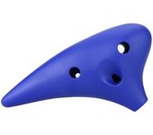Flauta Ocarina de plástico de 12 agujeros, instrumento Musical Alto C con partitura musical para amantes de la música y principiantes azul oscuro