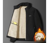 Abrigo de lana de cordero para hombre, chaqueta de forro polar con cuello alto, para primavera, otoño e invierno, para hombre de mediana edad M