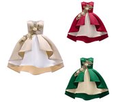 Vestidos Infantiles Ropa para Niñas Bella Princesa Boda Vestido a Rayas Vetement Fille Fiesta Graduación Vestidos para Niñas 150 verde