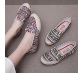 Zapatos de primavera y otoño Zapatos sencillos Zapatos de lona Zapatos casuales para mujer Zapatos de pescador antideslizantes cómodos Un estribo Suela de vaquero 41 rojo