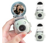 Adecuado para cámara Fuji Polaroid Estuche protector antiarañazos y anticaídas, Estuche protector transparente con espejo para selfies transparente