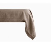 Taie de traversin Palace pur coton teint lavé, 63 fils/cm² Vent du sud - Palace Tabac - 43 x 195 cm
