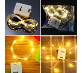 Guirnalda de guirnaldas de luces LED, 2M, 20LED, lámpara de vacaciones para exteriores, guirnalda para árbol de Navidad, decoración para fiesta de boda 2M 20LEDs blanco cálido