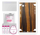 apgo Protective Skin Sticker for the back+sides compatible with Apple iPhone SE 2022, Full Wrap Film, Foil, Vinyl - Pattern Tigerwood