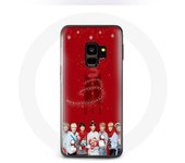 Coque pour Samsung Galaxy S9 Plus BTS Bangtan Garçons Fond Rouge Cadeau de Noël 2023