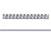 Les Trésors De Lily [R3525] - Chaine Argent 'Maille Gourmette' argenté (rhodié) - 55 cm 2 mm