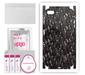 apgo Protective Skin Sticker for the back+sides compatible with Apple iPhone 8 Plus, Full Wrap Film, Foil, Vinyl - Pattern Carbon Black Pixel