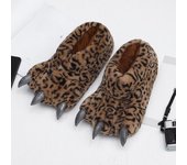 Zapatillas unisex gruesas con diseño de pata de oso para mujer, para parejas, para el hogar, para interiores, con pelo, talla 36-45 36